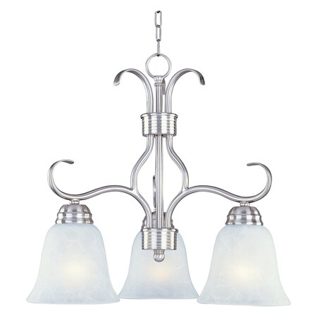 Maxim Three Light Satin Nickel Ice Glass Down Mini Chandelier 10122ICSN